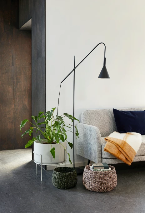 Hubsch Mustard & Off White Plaid Throw