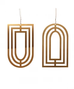 Hubsch Brass Christmas Ornaments Set in Arched Shape(Set of 2)