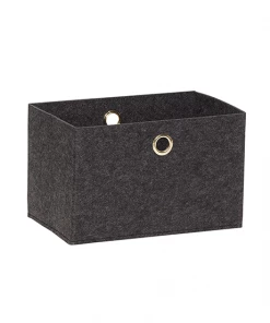 Hubsch Grey Square Felt Basket in Medium