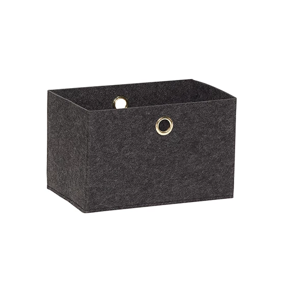 Hubsch Grey Square Felt Basket in Medium