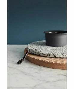 Hubsch Medium Cutting Board or Serving Board With Leather Tie