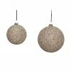 Hubsch Gold Glitter Christmas Bauble Set of 2