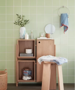 Hubsch Table Mirror, Wood, Nature, Round