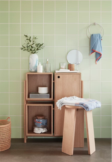 Hubsch Table Mirror, Wood, Nature, Round