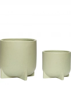 Hubsch Mint Ceramic Pot with Legs in Large