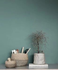 Hubsch Set of 3 Baskets Round Blue/Nature