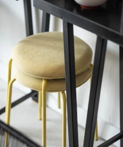 Hubsch Yellow Metal Stool