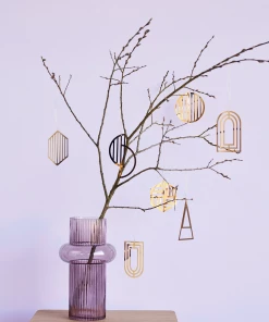 Hubsch Brass Christmas Ornaments Set in Arched Shape(Set of 2)