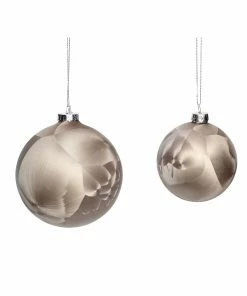 Hubsch Set of 8 Christmas Ball baubles Brown