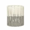 Hubsch Cream and Grey Round Cotton Rope Basket in Medium