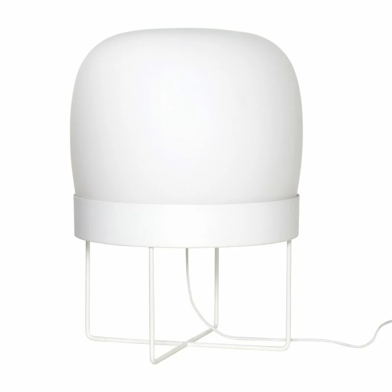 Hubsch Floor lamp metal/glass white