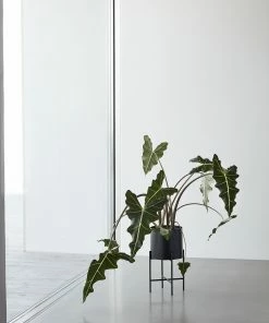 Hubsch Short Black Metal Standing Planter