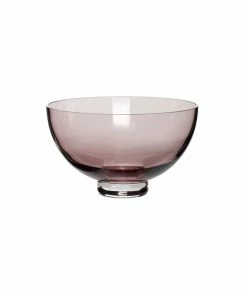 Hubsch Medium Fluted Glass Bowl in Rosa