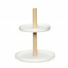 Hubsch Bamboo + Stone Cake Stand