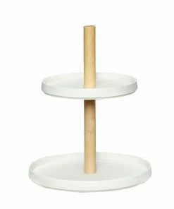 Hubsch Bamboo + Stone Cake Stand