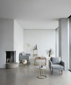 Hubsch Pot W/Leg Metal Brass Plated S/2