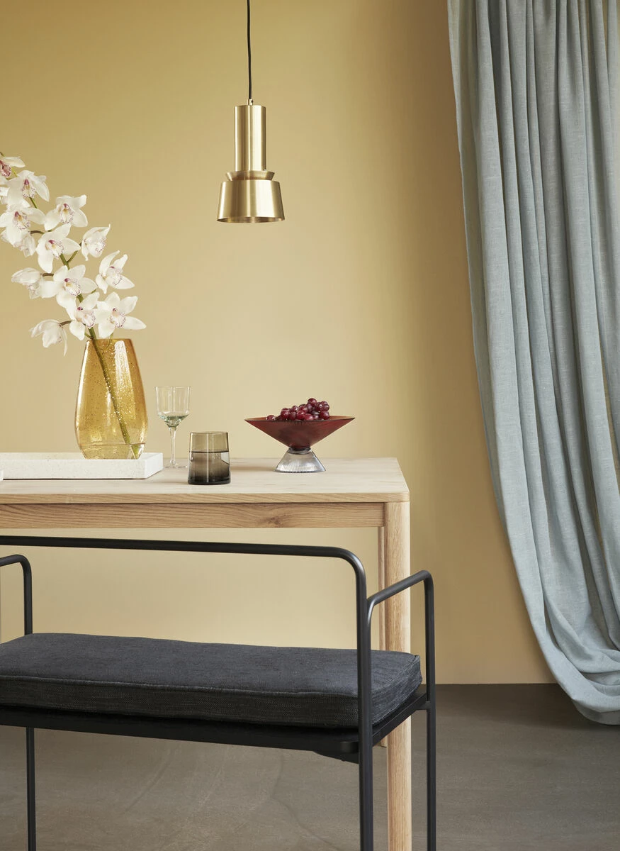 Hubsch Amber and Brass Flakes Vase