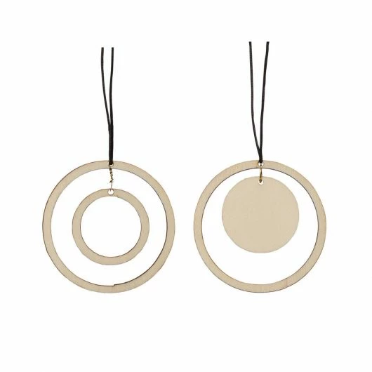 Hubsch Set of 2 Natural Circle Christmas Decoration