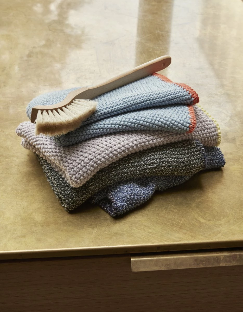 Hubsch Tea Towel Purple/Yellow