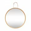 Hubsch Bamboo & Leather Round Mirror