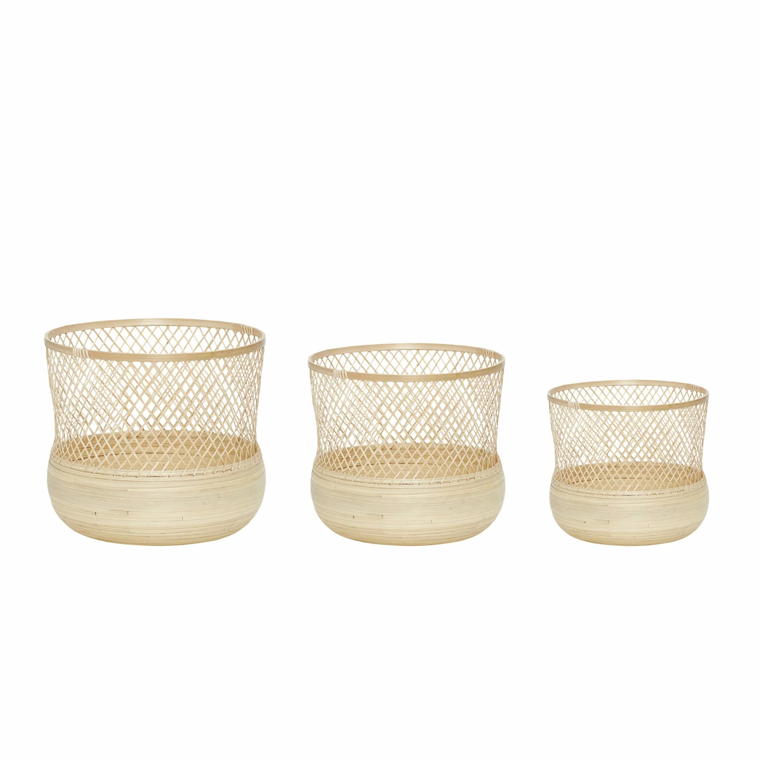Hubsch Round Bamboo Baskets in Small