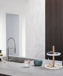 Hubsch Bamboo + Stone Cake Stand