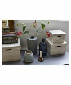 Hubsch Small White and Orange Clay Vase