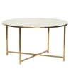 Hubsch Table Metal/Glass White/Brass