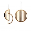 Hubsch Brass Christmas Ornaments in Moon Shapes(Set of 2)