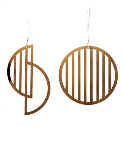 Hubsch Brass Christmas Ornaments in Moon Shapes(Set of 2)