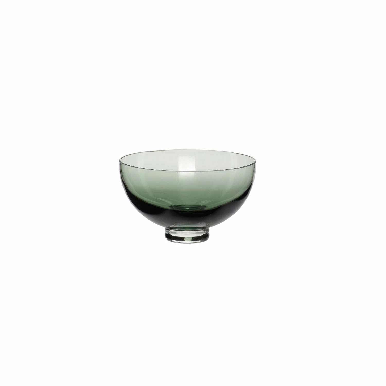 Hubsch Small Fluted Glass Bowl in Green