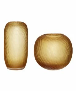 Hubsch Vase Ambré Rond En Verre