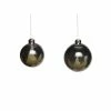 Hubsch Black + Olive Christmas Bauble Set of 2