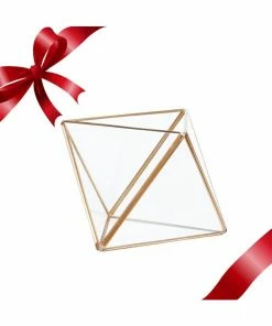 Hubsch Small Glass and Brass Terrarium