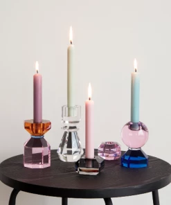 Hubsch Candlestick Glass Clear Tall