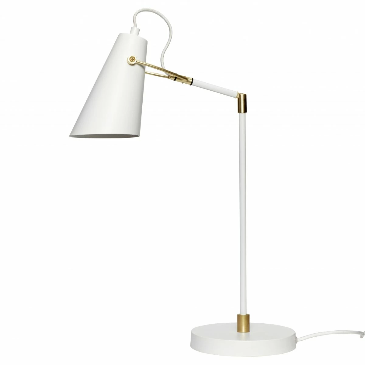 Hubsch White Brass Metal Table Lamp