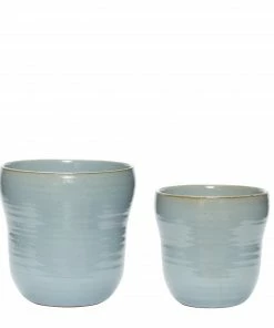 Hubsch Blue Ceramic Pot in Small
