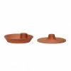 Hubsch Set of 2 Candlestick Porcelain Terracotta