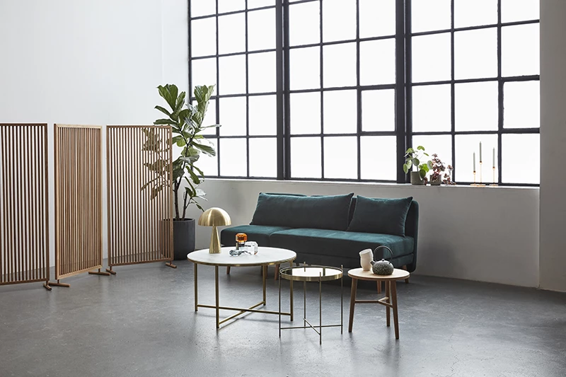 Hubsch Natural Oak Wood Center Anka Auxiliary Table ø50cm