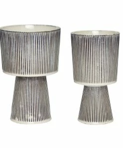 Hubsch Grand pot, céramique, beige/noir