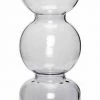 Hubsch Smoked Grey Double Bubble Glass Vase Narrow Neck