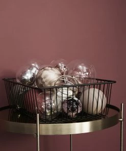 Hubsch Set of 8 Christmas Ball baubles Brown