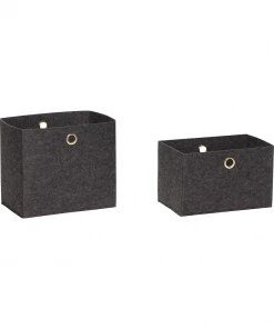 Hubsch Grey Square Felt Basket in Medium