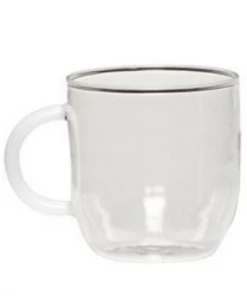 Hubsch Clear Glass with Coloured Handle Cup or Mug - 4 Colours