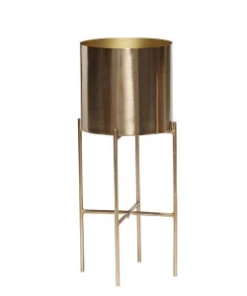 Hubsch Tall Brass Standing Planter