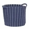 Hubsch Blue Cotton Basket With Two Handles in Large Size
