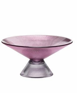 Hubsch Glass Bowl - Pink / Smoked