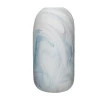 Hubsch Tall Frosted White and Turquoise Teal Marble Glass Vase