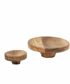 Hubsch Set of 2 Acacia Wood Wall Hooks