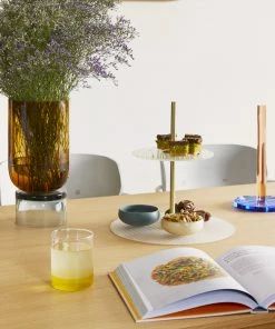 Hubsch Stand Vase In Amber Blown Glass